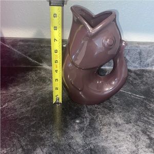GurglePot Gurgling Fish Water Pitcher PurpleStoneware 42 Oz Flower Vase 2006 9.5